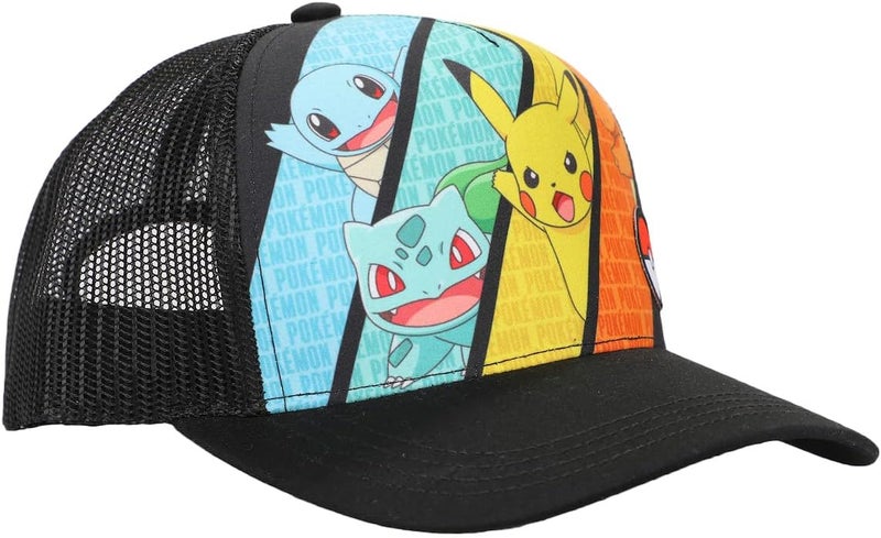 Bio World Pokemon Multicharacter Mesh and Microfiber Youth Baseball Hat Black - Image 4